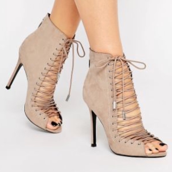 KENDALL + KYLIE Ginny Nude suede lace up peep toe - Picture 8 of 8